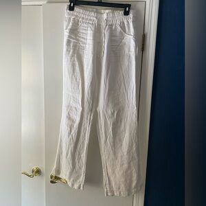 Athleta 8T White Linen Pants